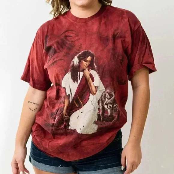 Vintage Other - Vintage Y2K Native American Indian Wolf Tee Shirt